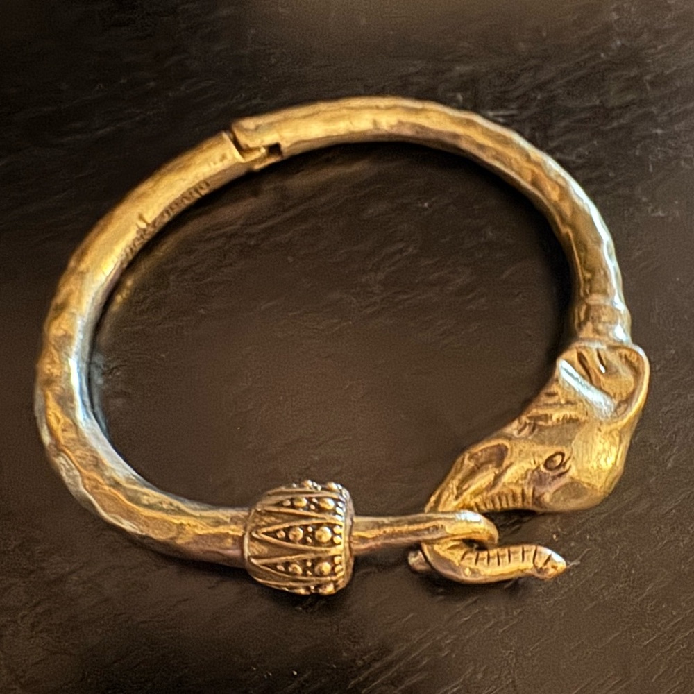 Elephant Design Gold Bracelet bangle Lucky Brand